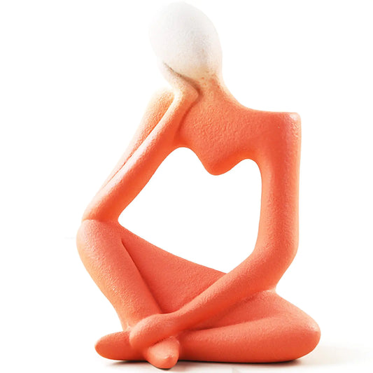 The Quiet Thinker — Red Ceramic Vase